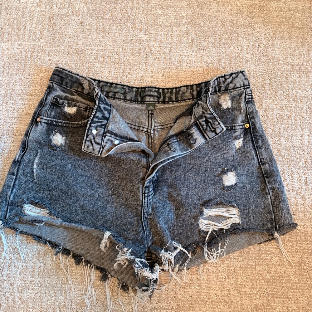 Wild Fable Distressed Black Denim Shorts